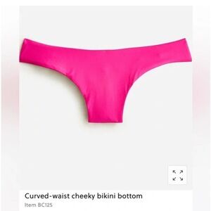 J. Crew Curved Waist Cheeky Pink Bikini Bottom Size M